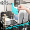 وتم ترتيب علب مستحضرات التجميل المحسّاسة بالحواسيب المنضدية في خزانة مكياج شفاف ومستطيل للجلد details Picture